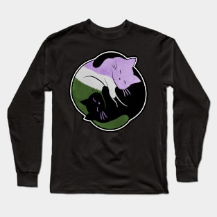 Genderqueer Yin Yang Cat Long Sleeve T-Shirt